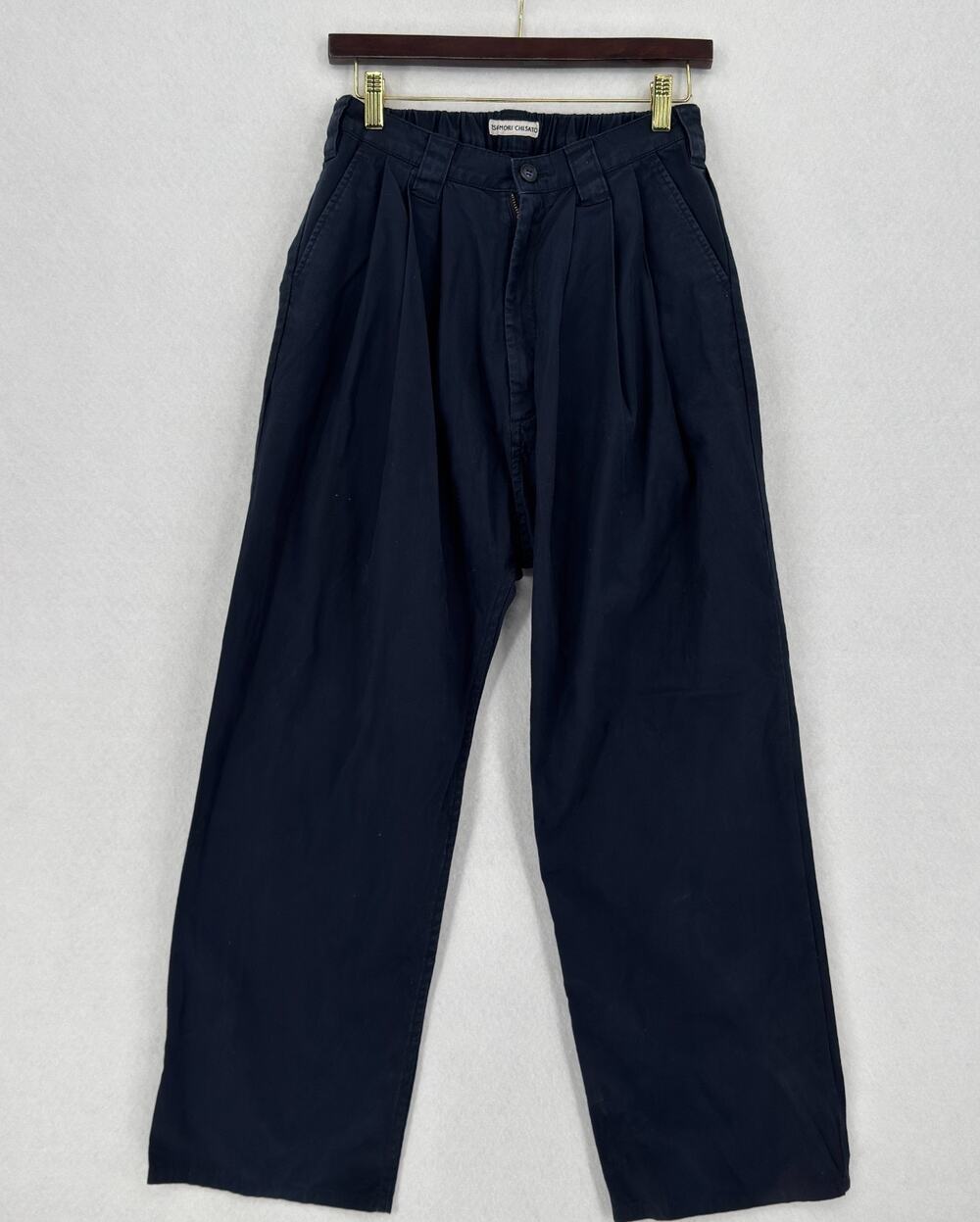 Tsumori Chisato Womens Blue Pleated Chino Crop Pants Sz W28